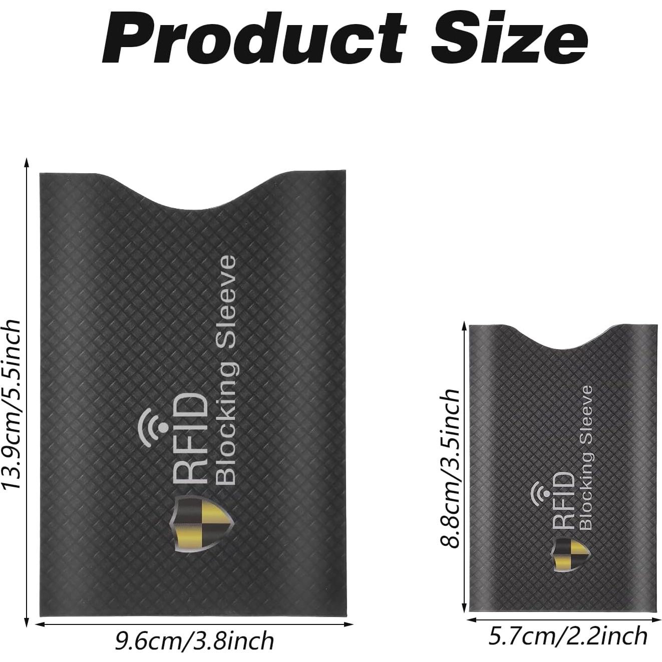 JIEYAO 10Pcs Travel RFID Blocking Sleeves, Identity Theft Prevention RFID Blocking Envelopes Set Anti-Theft RFID Blocker