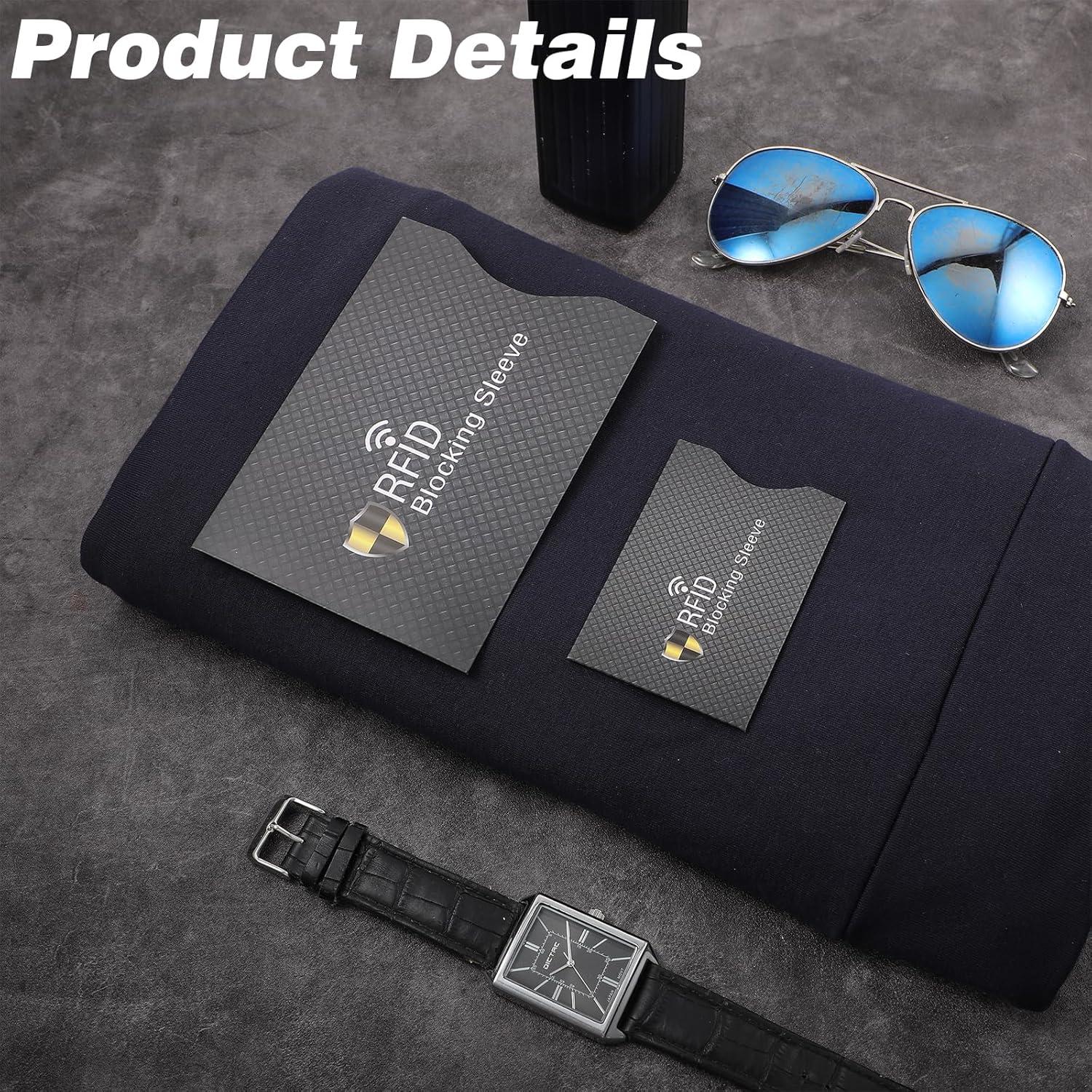 JIEYAO 10Pcs Travel RFID Blocking Sleeves, Identity Theft Prevention RFID Blocking Envelopes Set Anti-Theft RFID Blocker