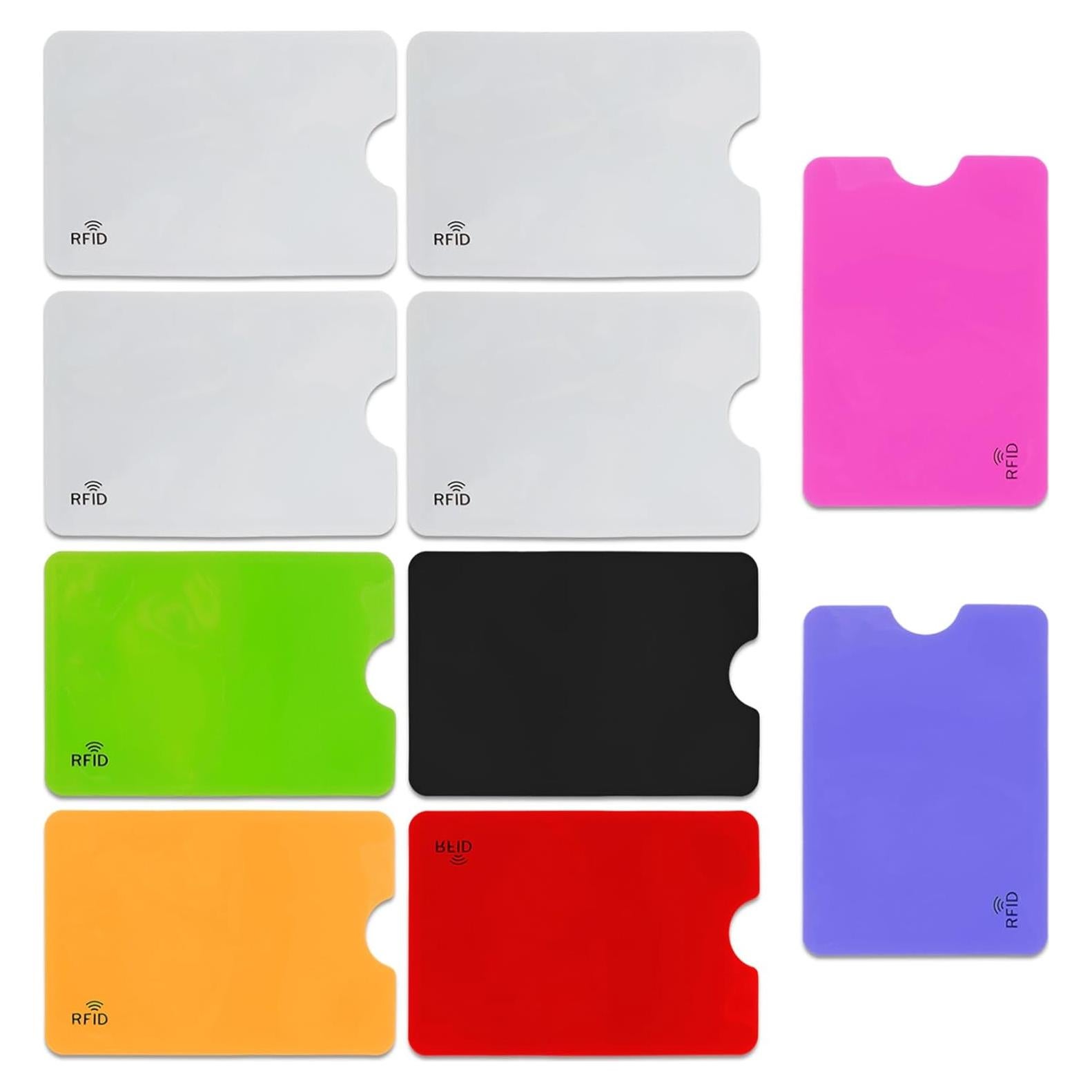 Fundas Bloqueadoras RFID Giantree, 10 Piezas Coloridas 9x6.1cm