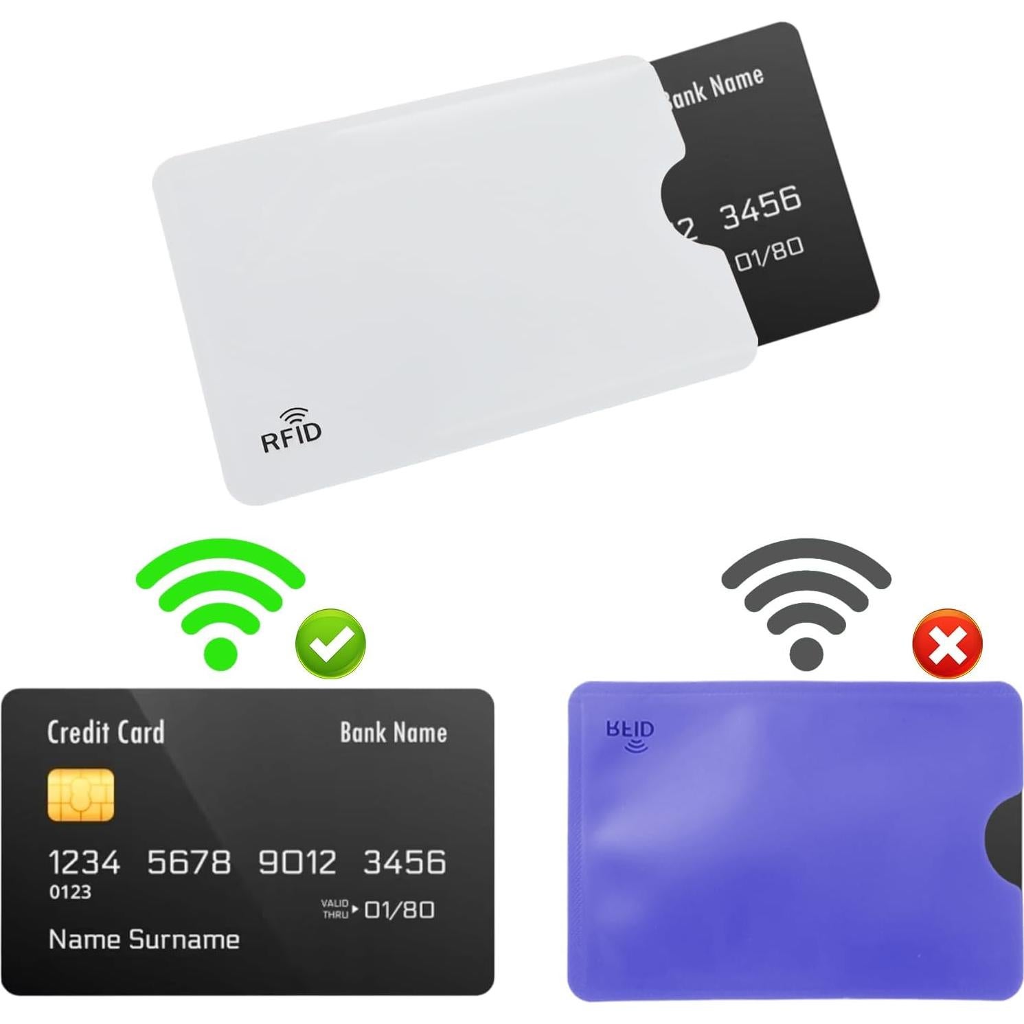 Fundas Bloqueadoras RFID Giantree, 10 Piezas Coloridas 9x6.1cm