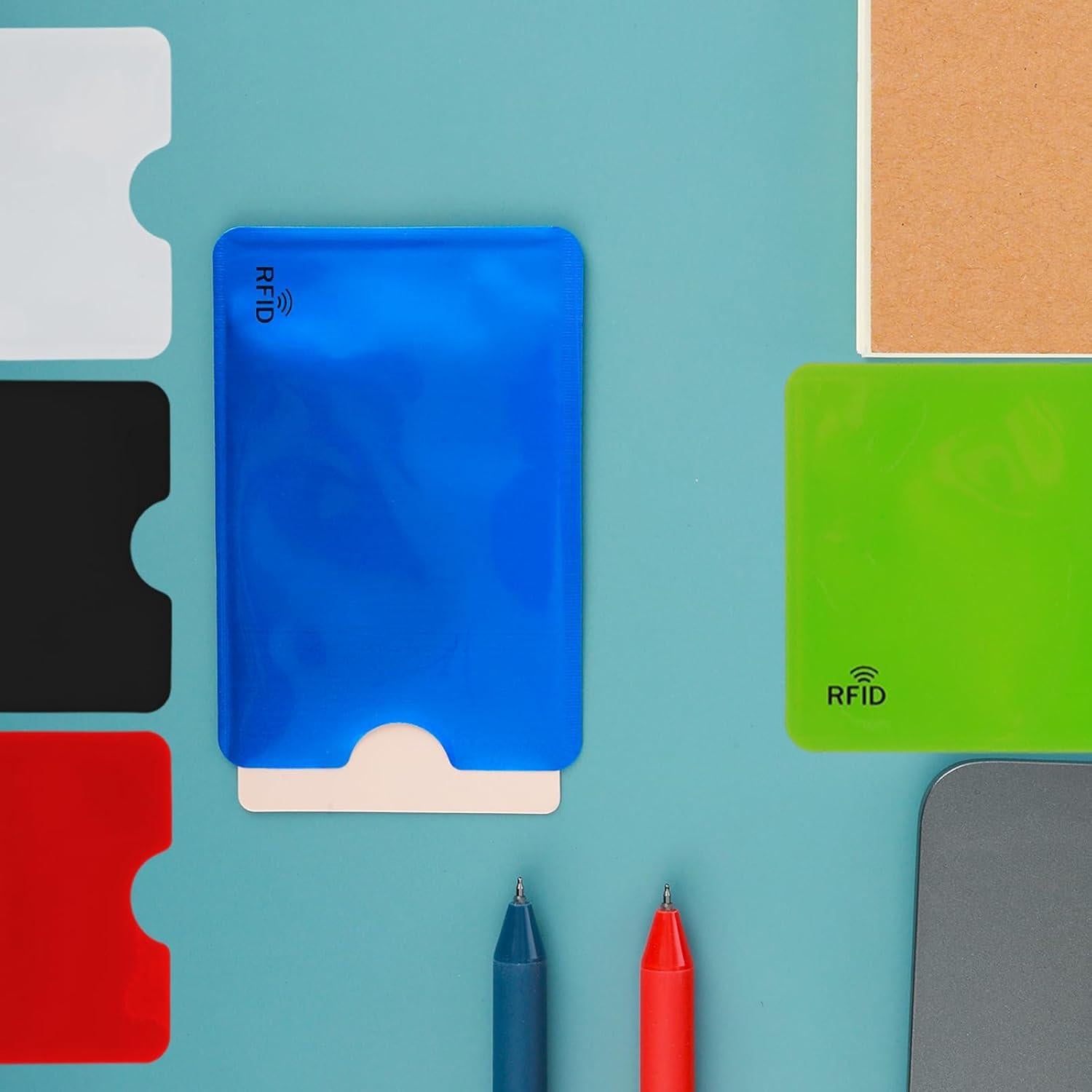 Fundas Bloqueadoras RFID Giantree, 10 Piezas Coloridas 9x6.1cm