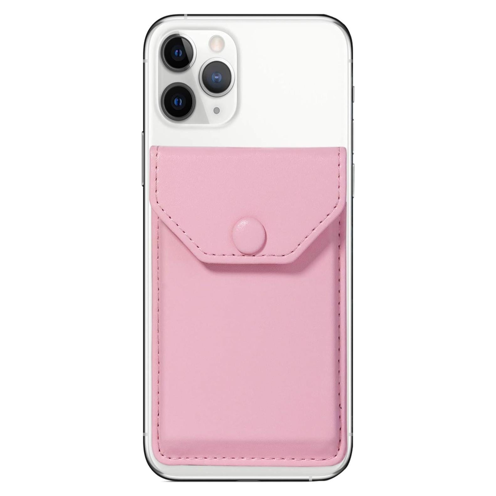 Billetera de cuero YUNCE rosa para teléfono móvil con soporte