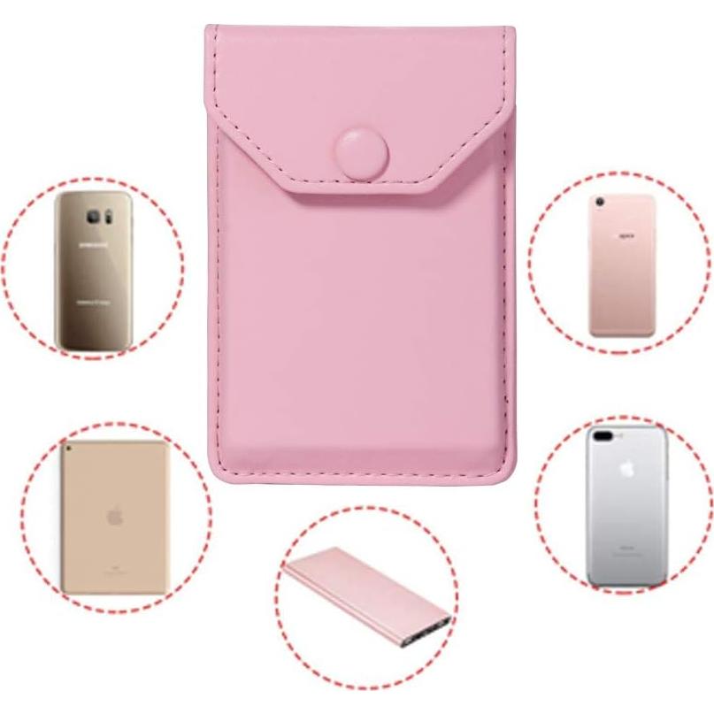 Billetera de cuero YUNCE rosa para teléfono móvil con soporte