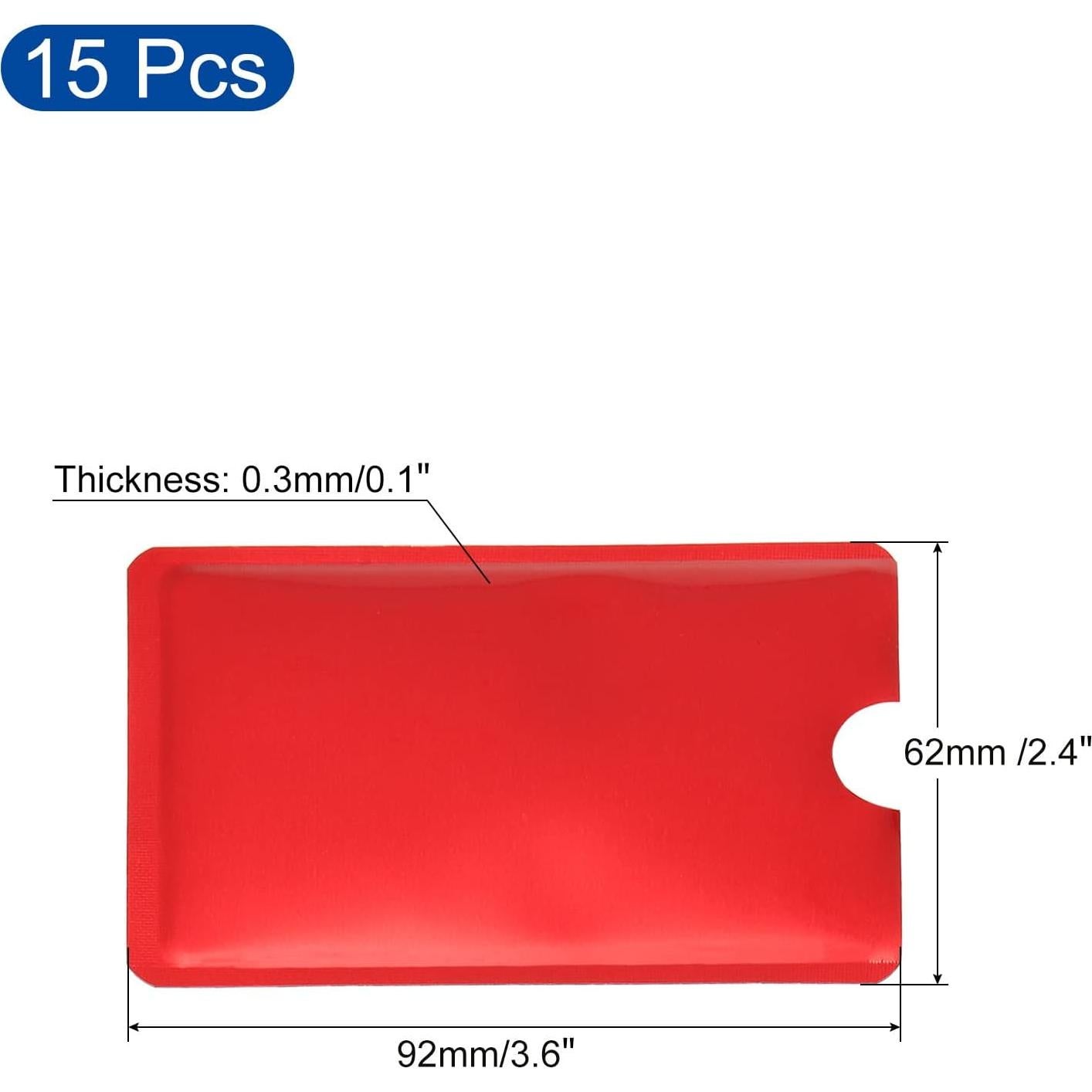 Fundas para Tarjetas RFID Bloqueadoras PATIKIL 15 Piezas Rojo