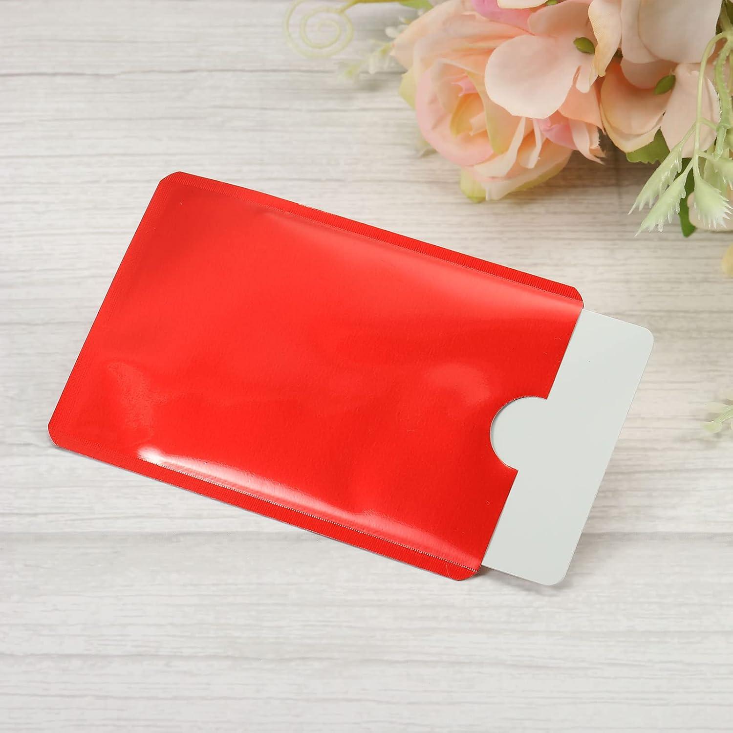 Fundas para Tarjetas RFID Bloqueadoras PATIKIL 15 Piezas Rojo