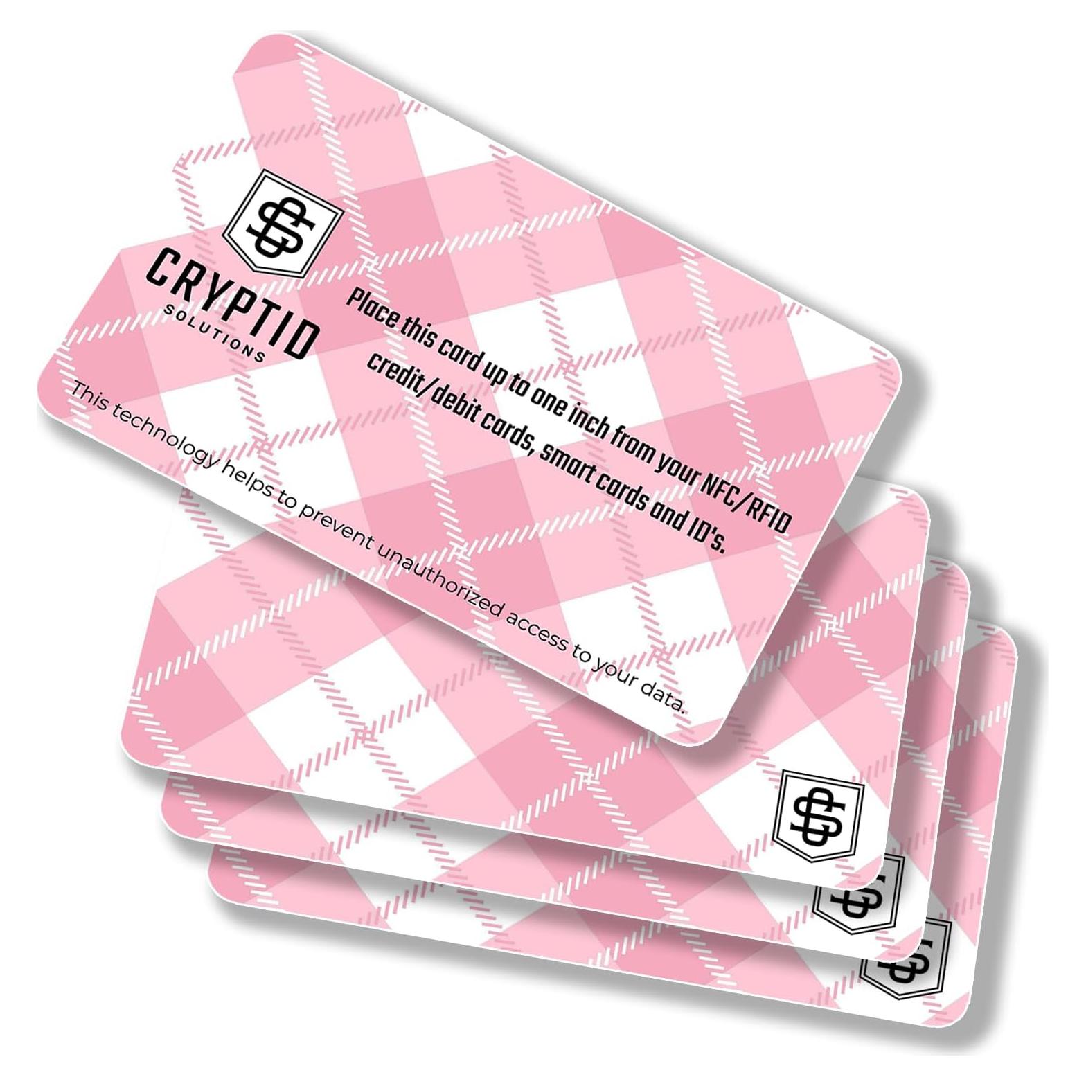 Tarjetas Bloqueadoras RFID Cryptid CS001 - 4 Pack Cuadro Rosa
