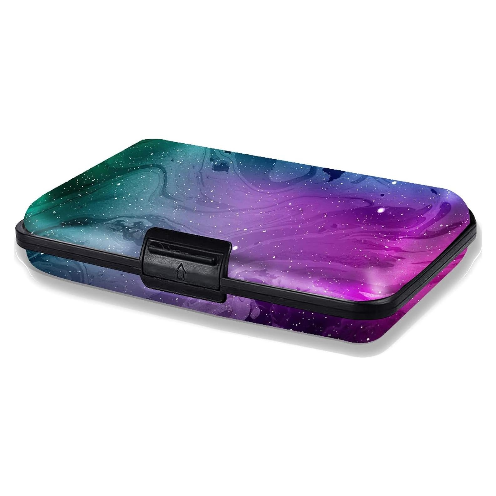 Billetera Mini RFID Aluminio Maicican Mármol Púrpura 10.9x7.4cm