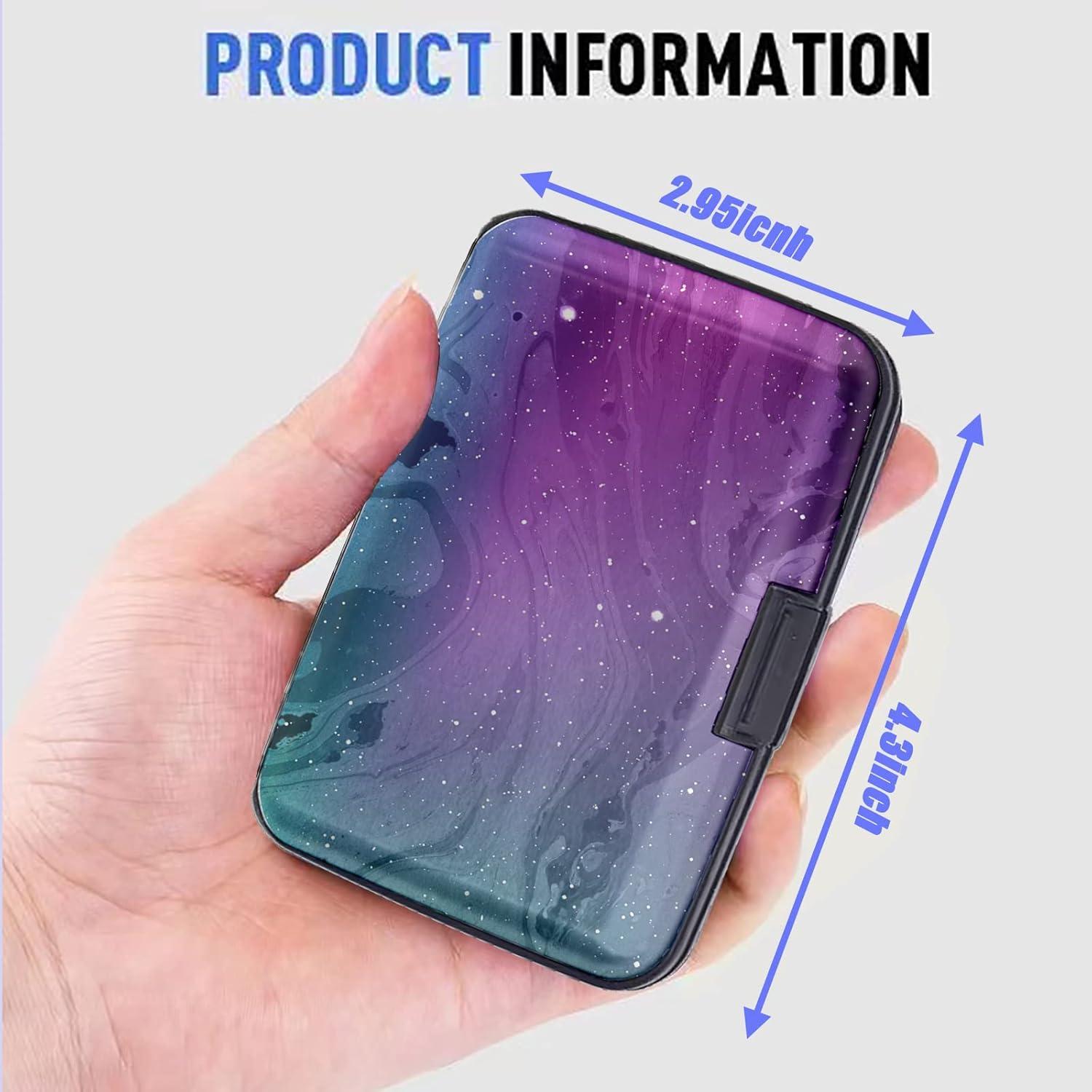 Billetera Mini RFID Aluminio Maicican Mármol Púrpura 10.9x7.4cm