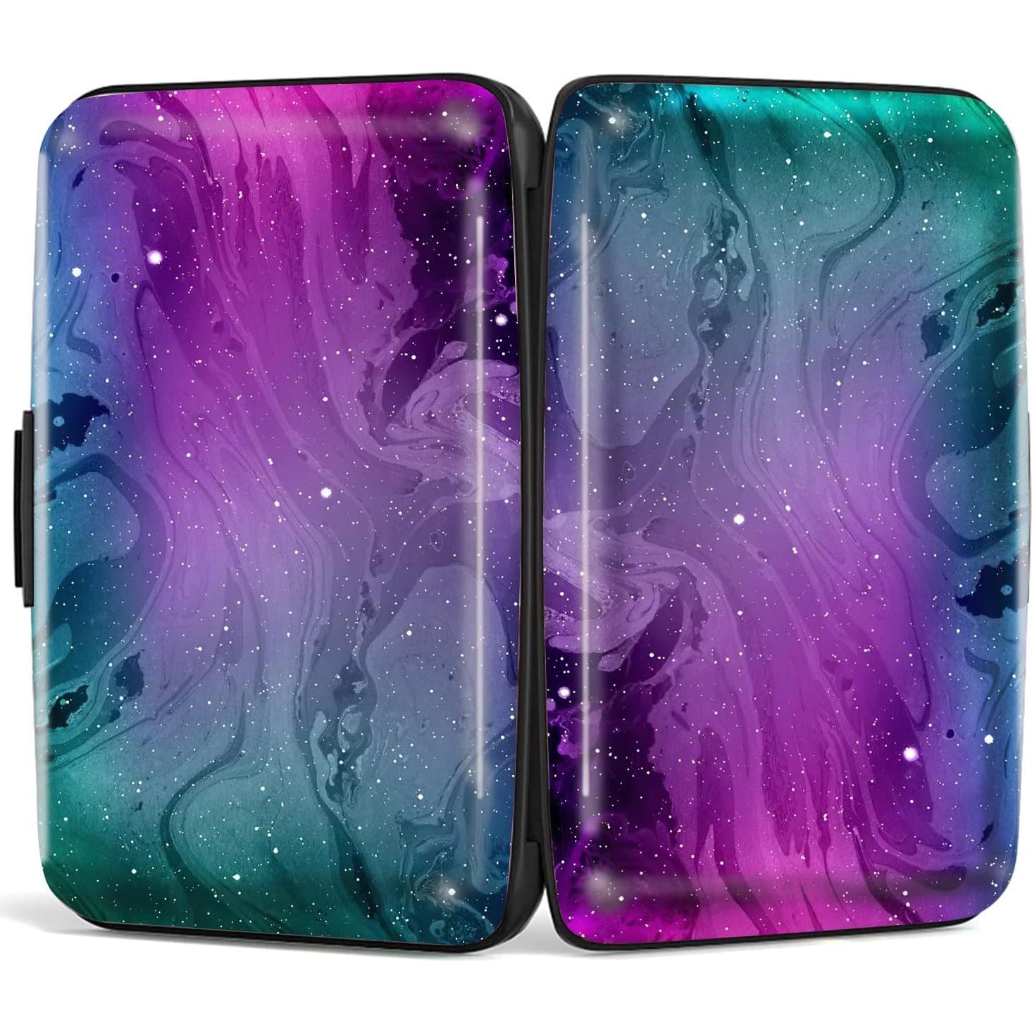 Billetera Mini RFID Aluminio Maicican Mármol Púrpura 10.9x7.4cm