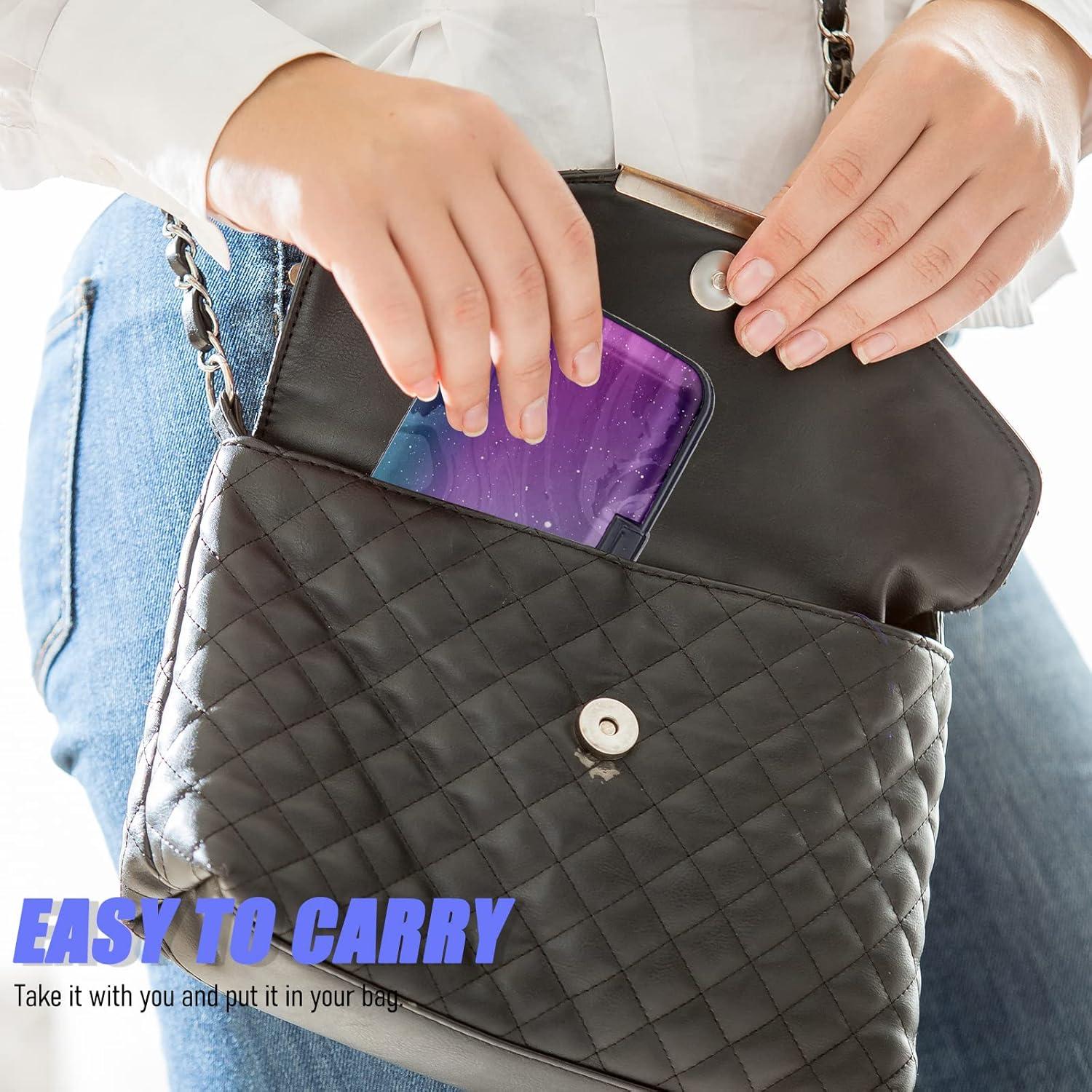 Billetera Mini RFID Aluminio Maicican Mármol Púrpura 10.9x7.4cm