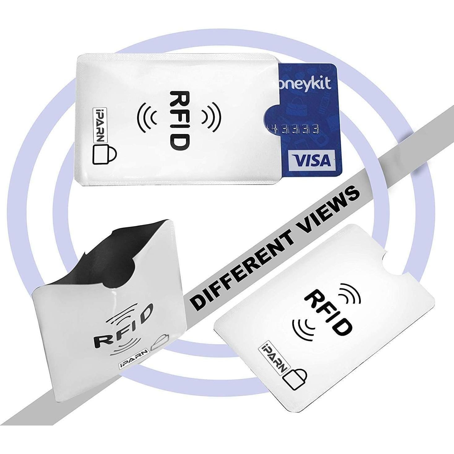 20 Fundas de Aluminio RFID Bloqueadoras Plata - Protección Tarjetas