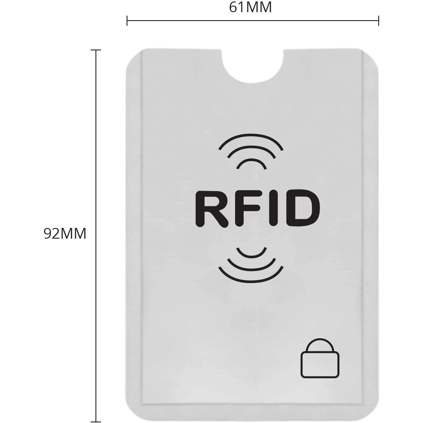 20 Fundas de Aluminio RFID Bloqueadoras Plata - Protección Tarjetas