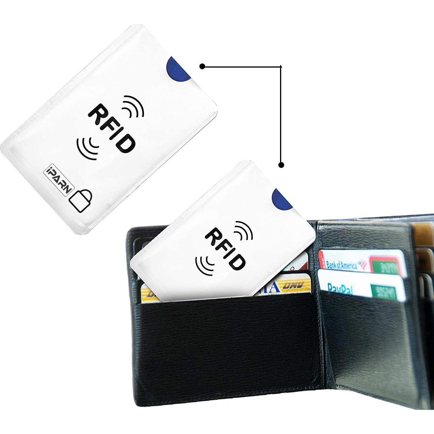 20 Fundas de Aluminio RFID Bloqueadoras Plata - Protección Tarjetas