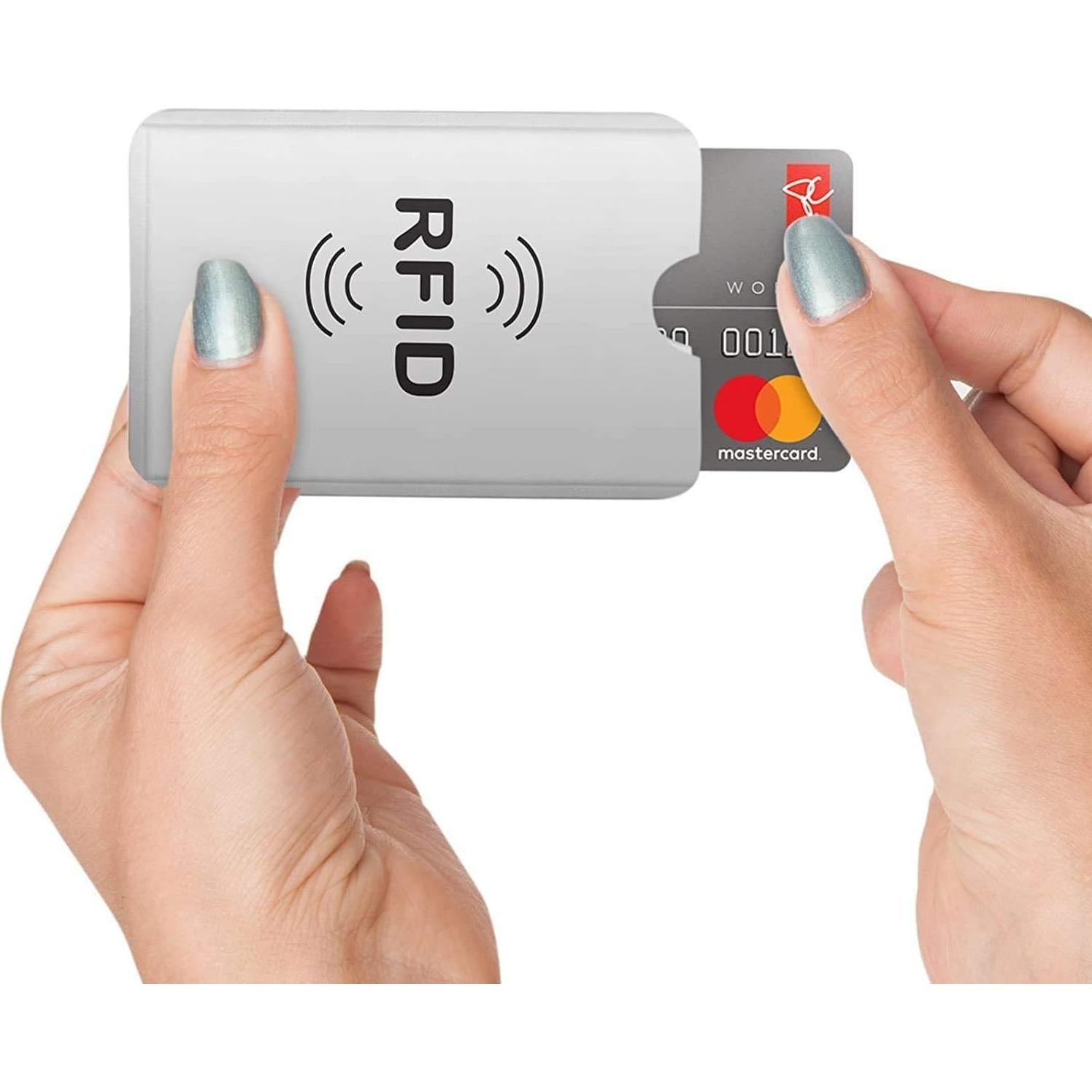 20 Fundas de Aluminio RFID Bloqueadoras Plata - Protección Tarjetas