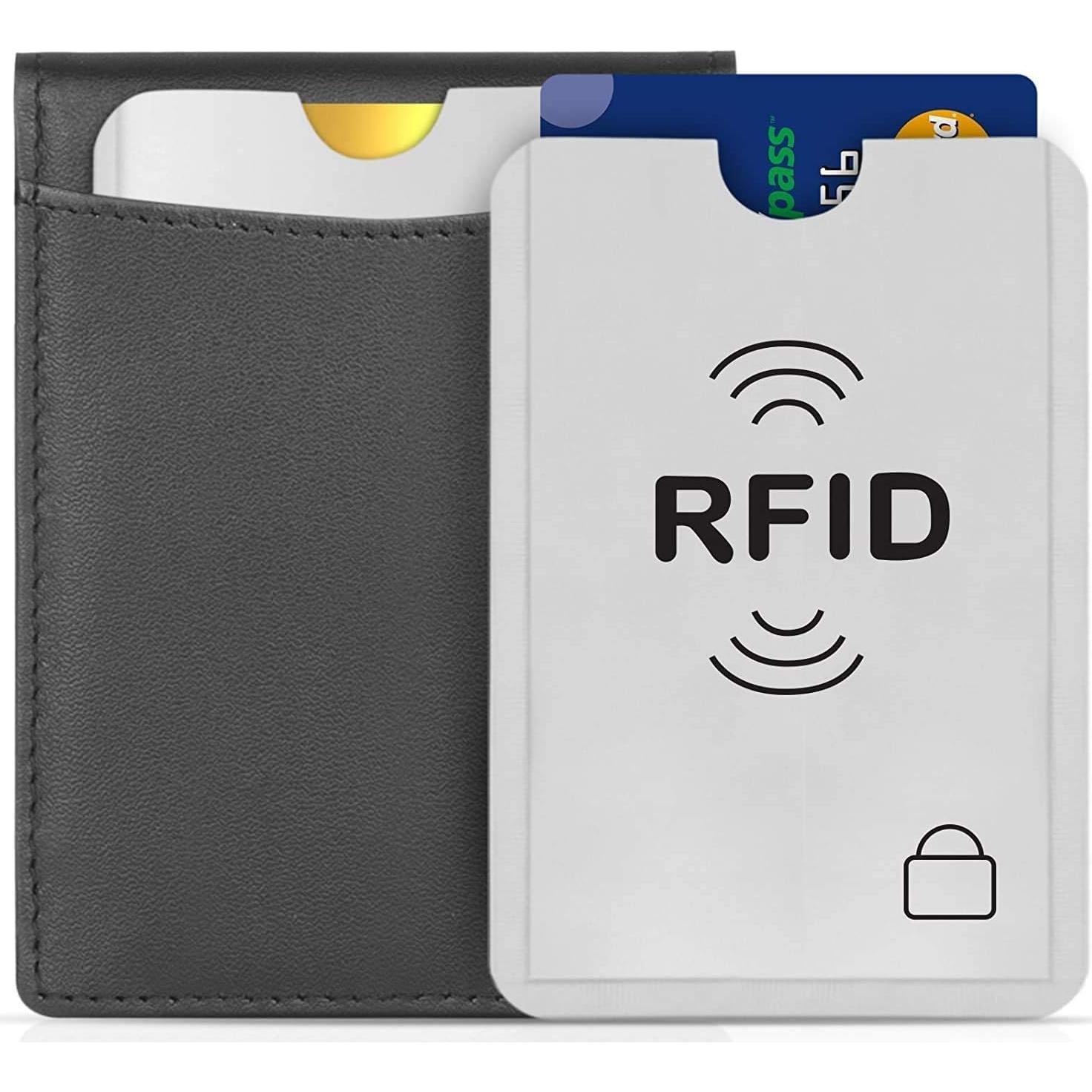 20 Fundas de Aluminio RFID Bloqueadoras Plata - Protección Tarjetas