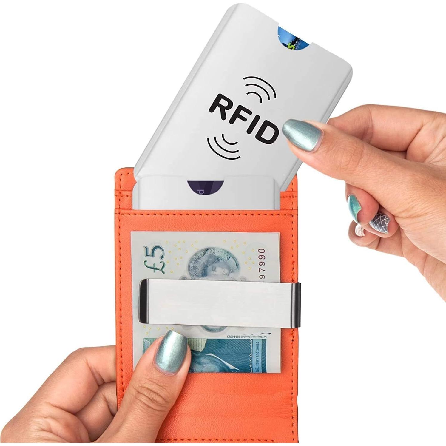 20 Fundas de Aluminio RFID Bloqueadoras Plata - Protección Tarjetas