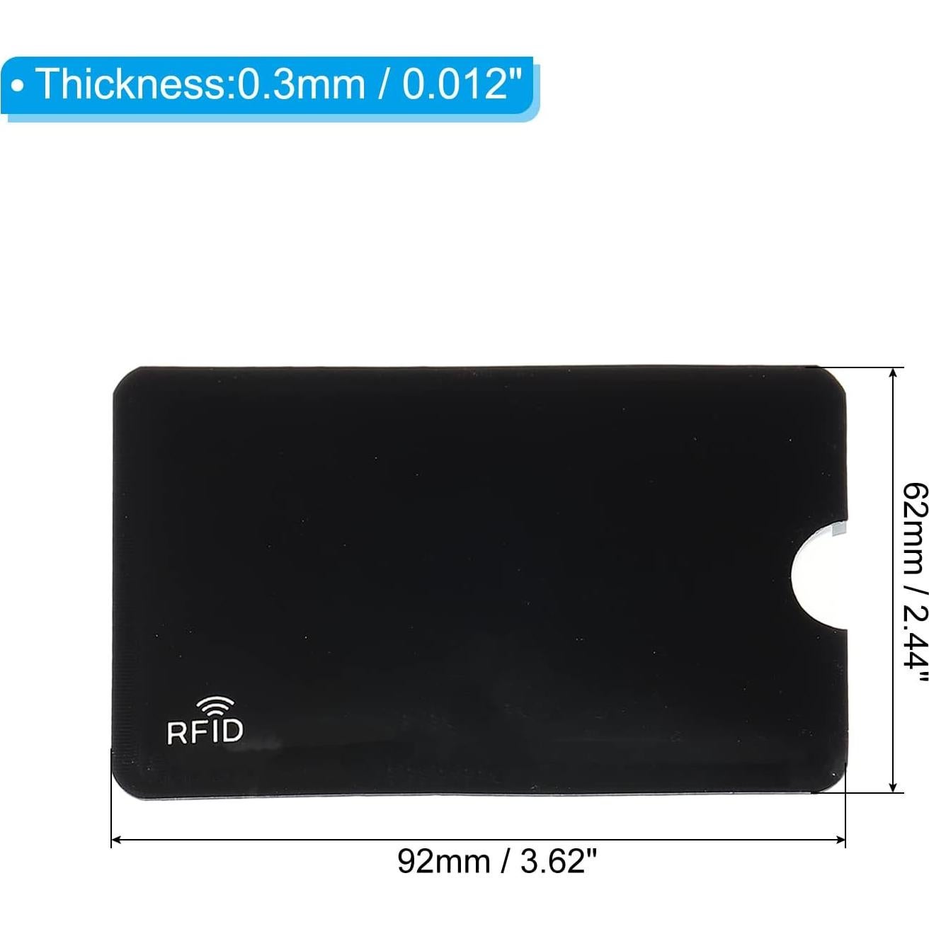Fundas RFID PATIKIL 10 Pcs Protección Tarjetas Aluminio Negro