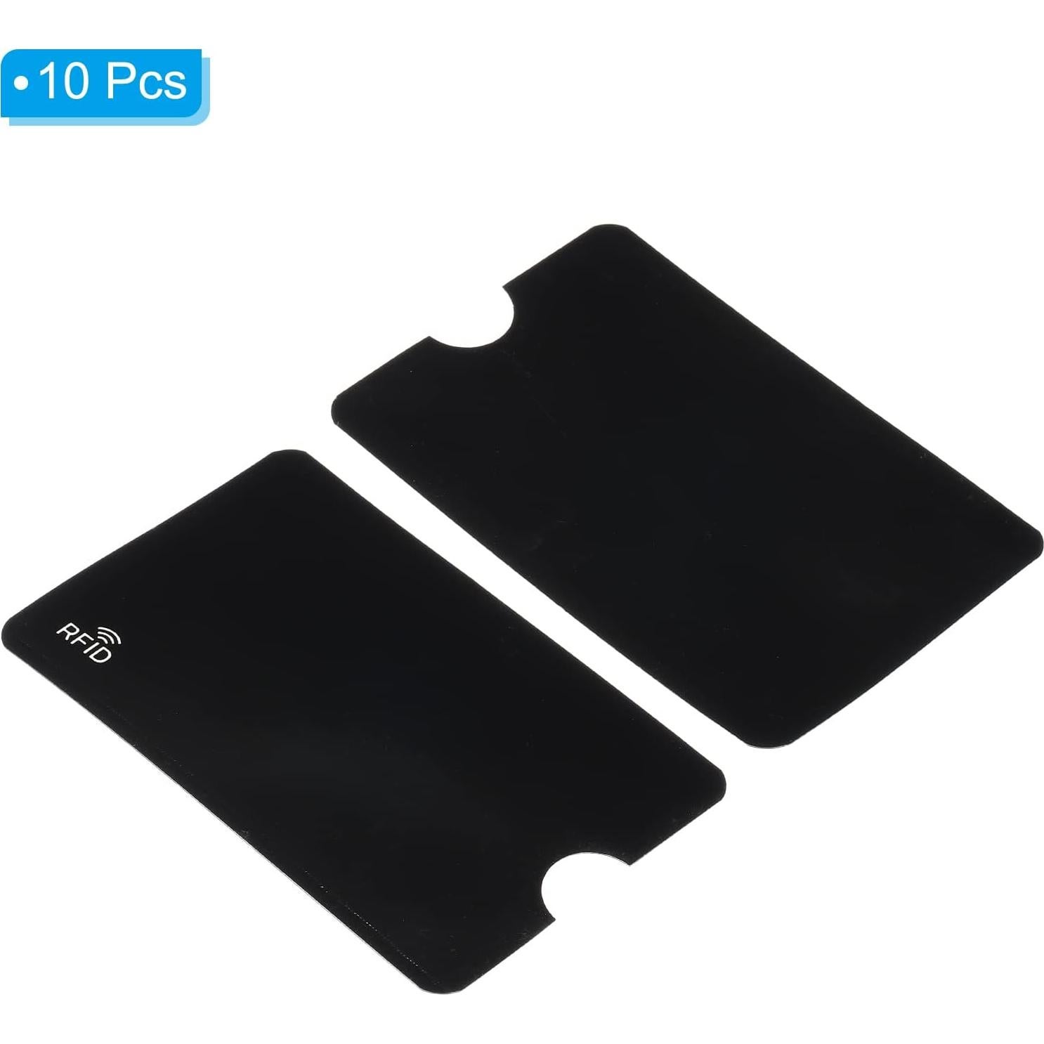Fundas RFID PATIKIL 10 Pcs Protección Tarjetas Aluminio Negro
