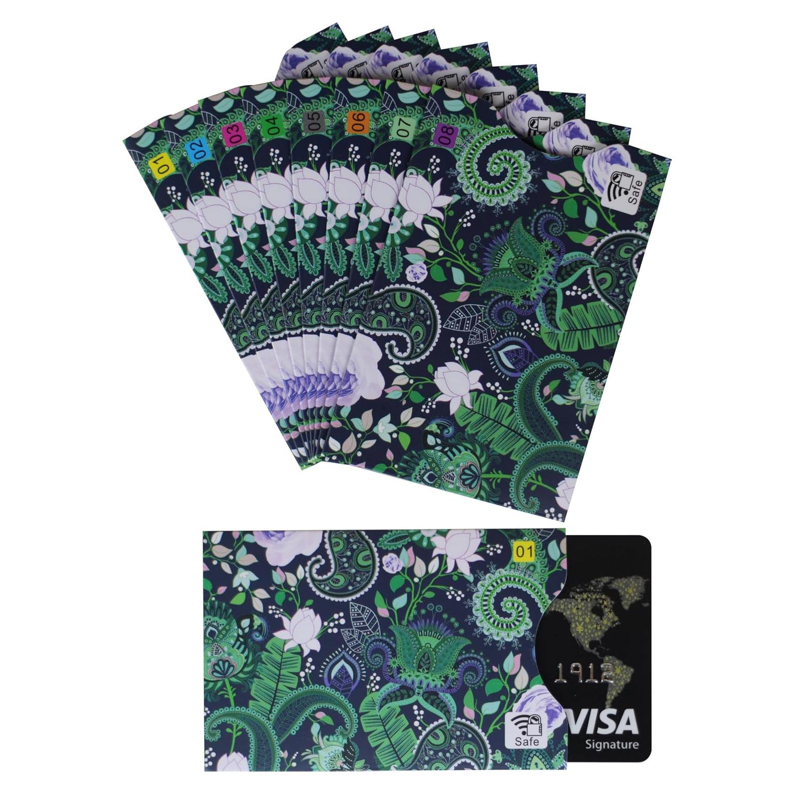 Juego de 8 Fundas Antirrobo RFID Larian Paisley Protección