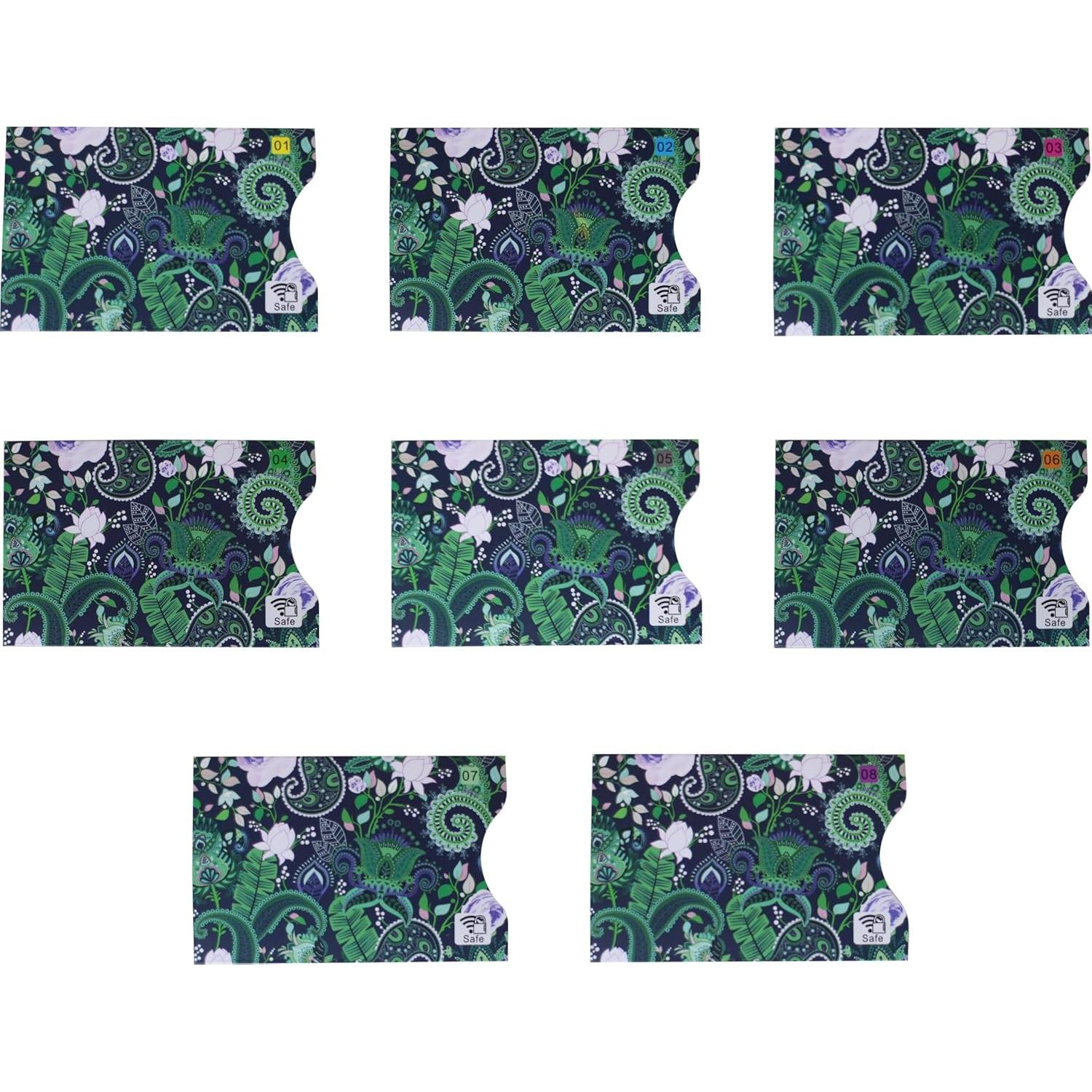 Juego de 8 Fundas Antirrobo RFID Larian Paisley Protección