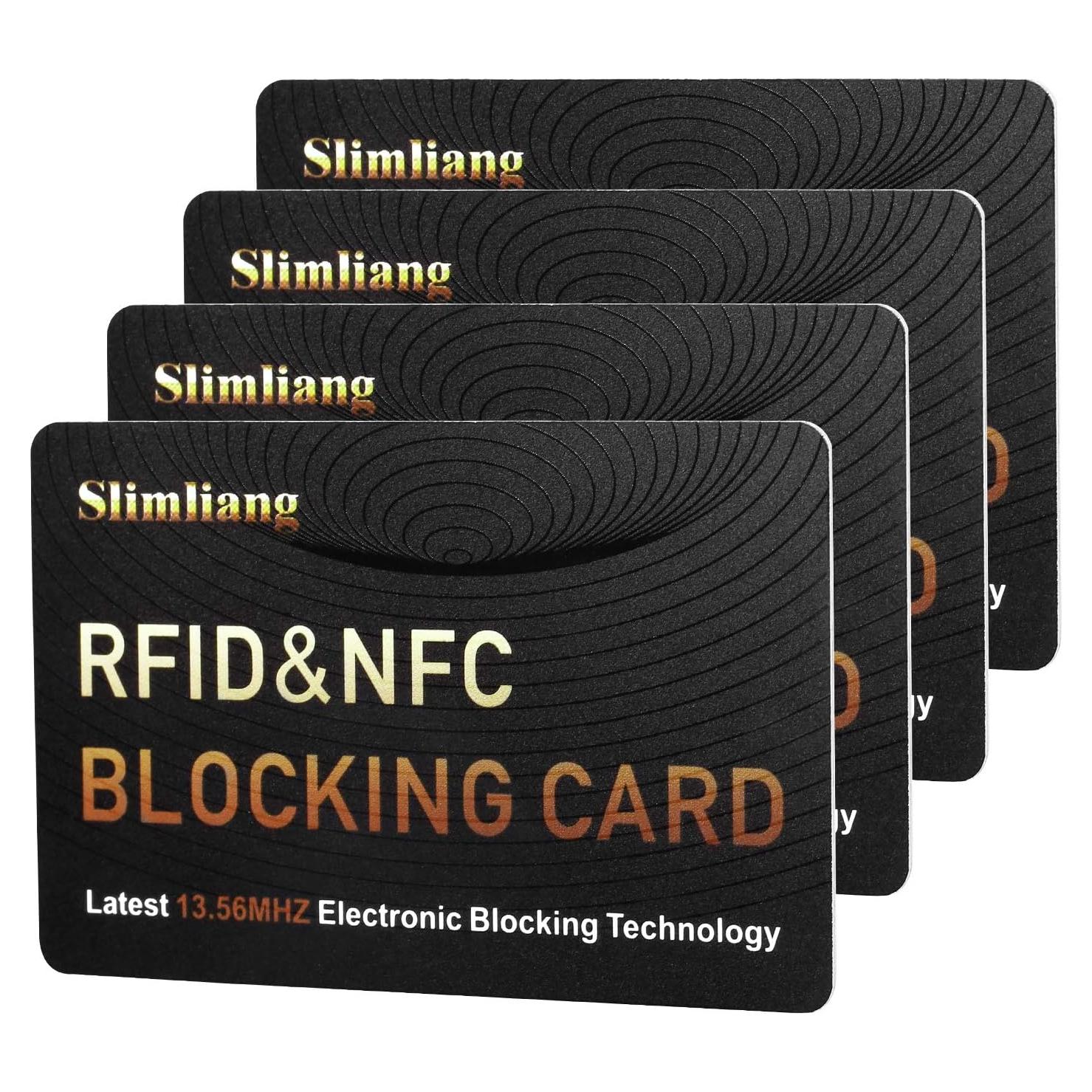 Paquete de 4 Tarjetas Bloqueadoras RFID Slimliang Oro