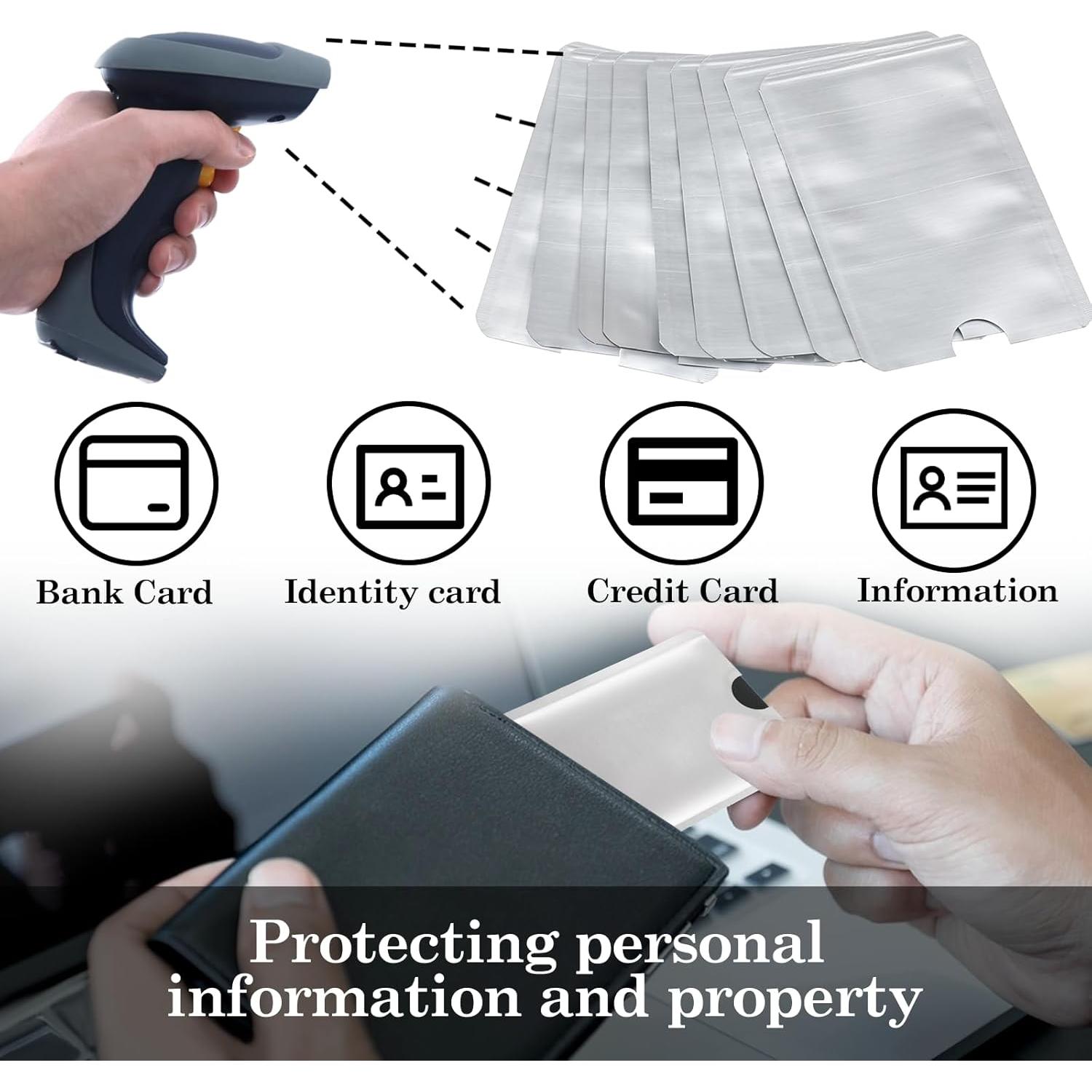 10 Fundas Antirrobo RFID Tarjetero Bruislard 9.09x6.20cm