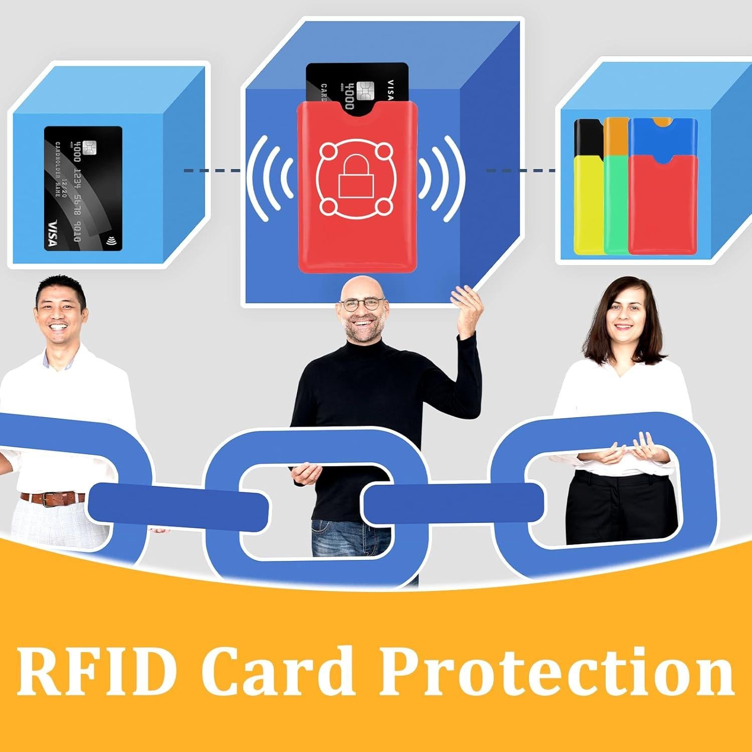 24 Fundas Bloqueadoras RFID para Tarjetas de Crédito - Colores Brillantes