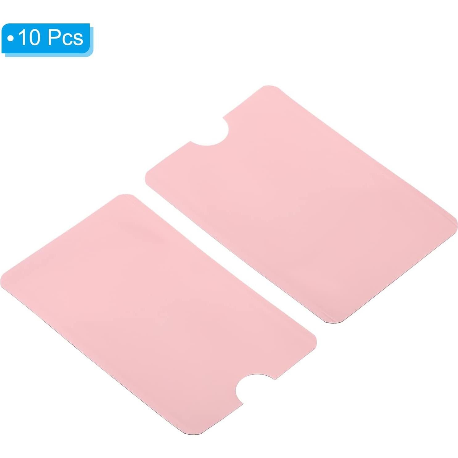 Fundas de Tarjetas RFID PATIKIL 10 Pcs Aluminio Rosa