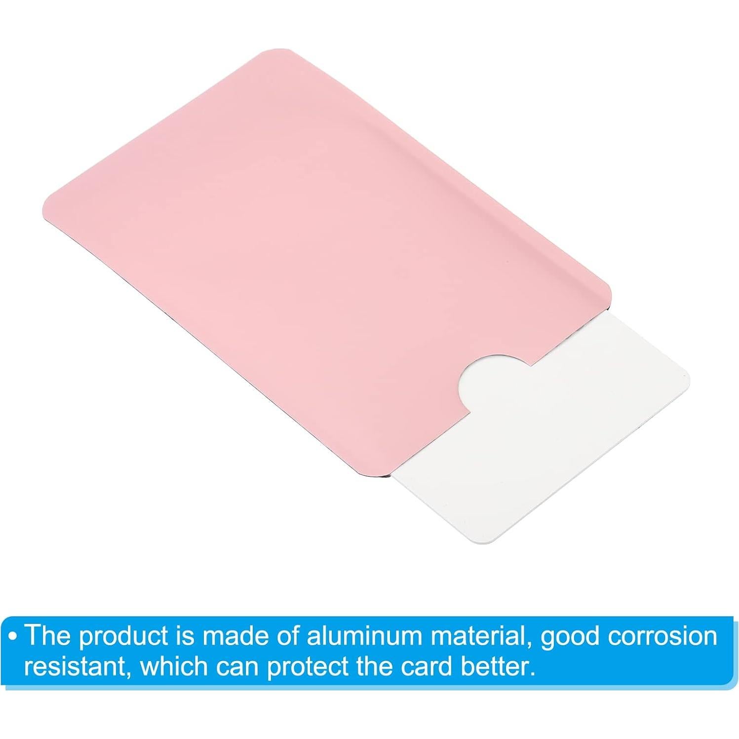 Fundas de Tarjetas RFID PATIKIL 10 Pcs Aluminio Rosa