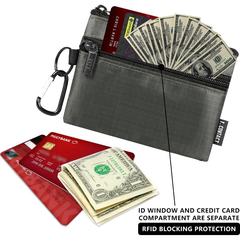 Billetera Slim T.CONTACT Verde a Prueba de RFID Compacta