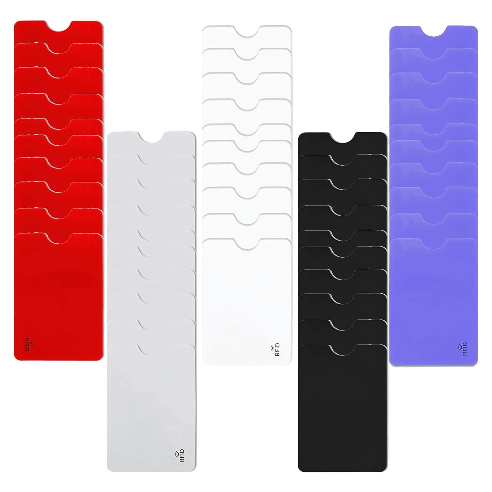 50 Fundas Bloqueadoras RFID Mimalexin Coloridas 9.14x6.1cm