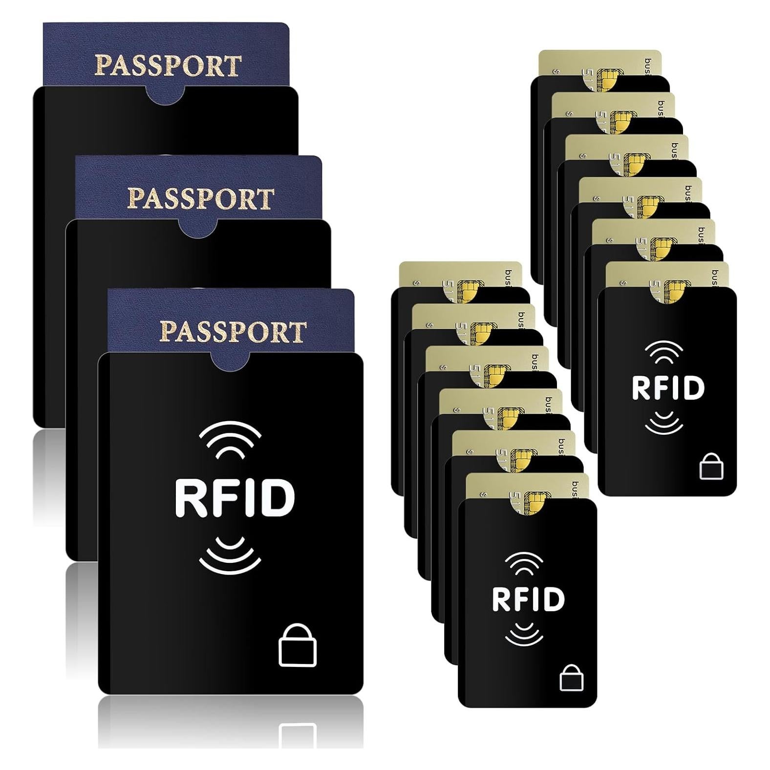 Mangas Bloqueadoras RFID Fyntave para Tarjetas y Pasaporte (15 PCS)