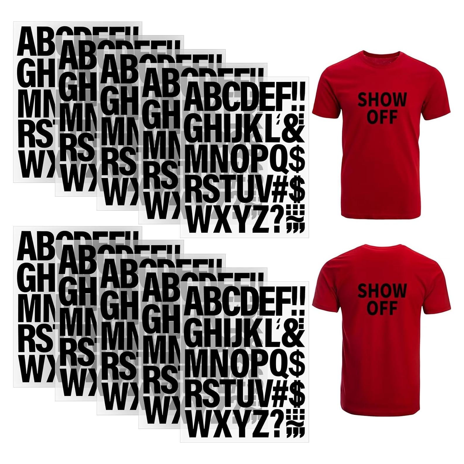 Letras de Planchar Lucomb 440 Piezas Vinilo Negro 2"