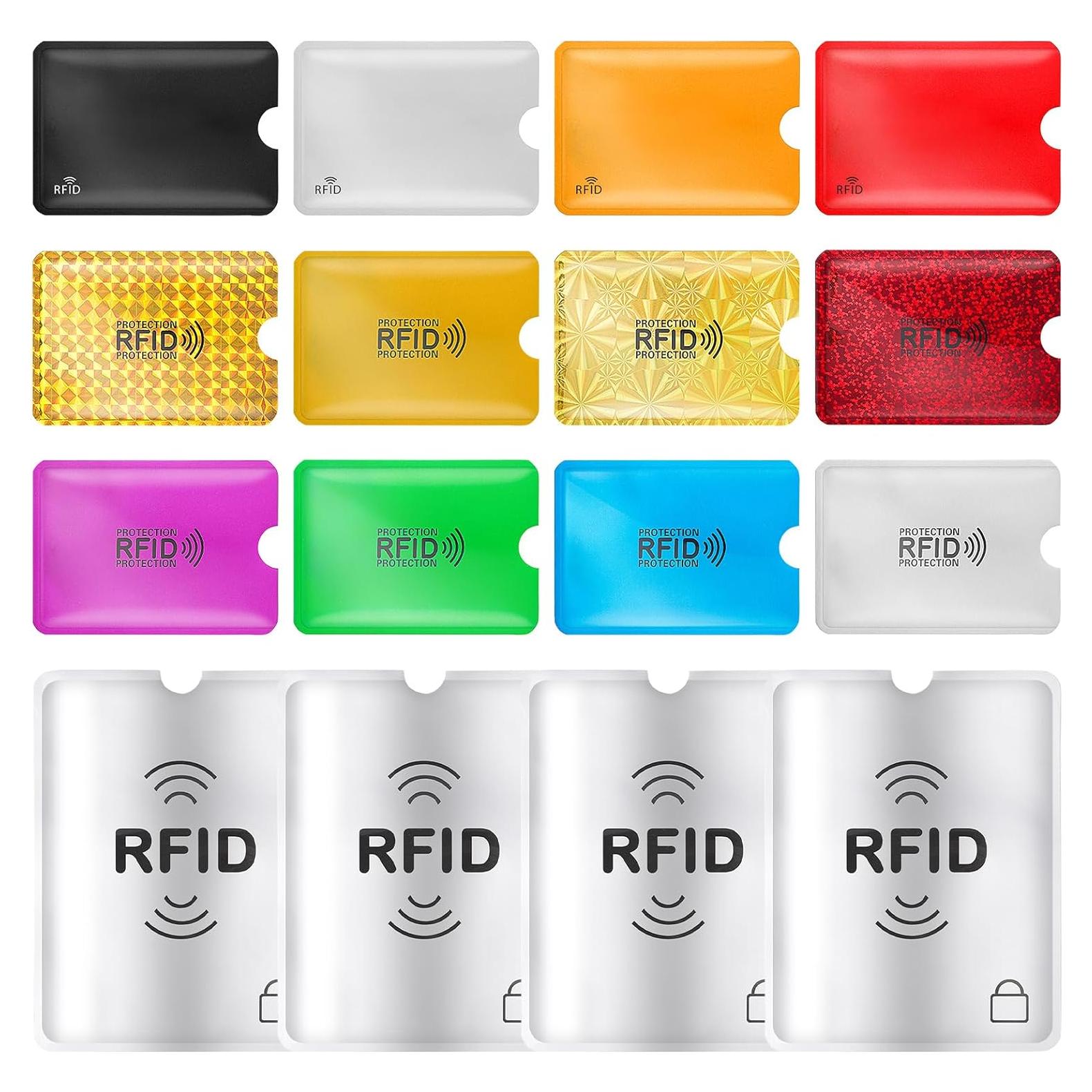 Set 16 Fundas Bloqueadoras RFID JIEYAO - 12 Colores + 4 Pasaportes