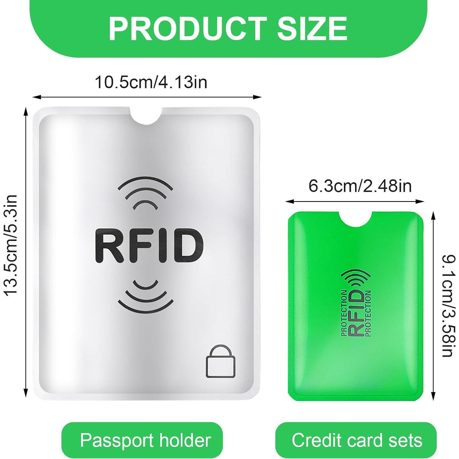 Set 16 Fundas Bloqueadoras RFID JIEYAO - 12 Colores + 4 Pasaportes