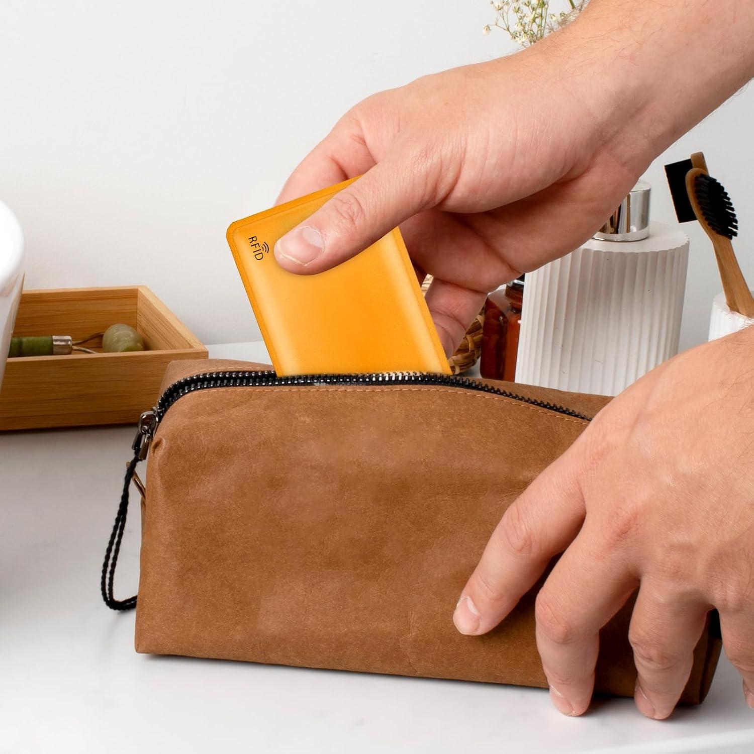 Set 16 Fundas Bloqueadoras RFID JIEYAO - 12 Colores + 4 Pasaportes