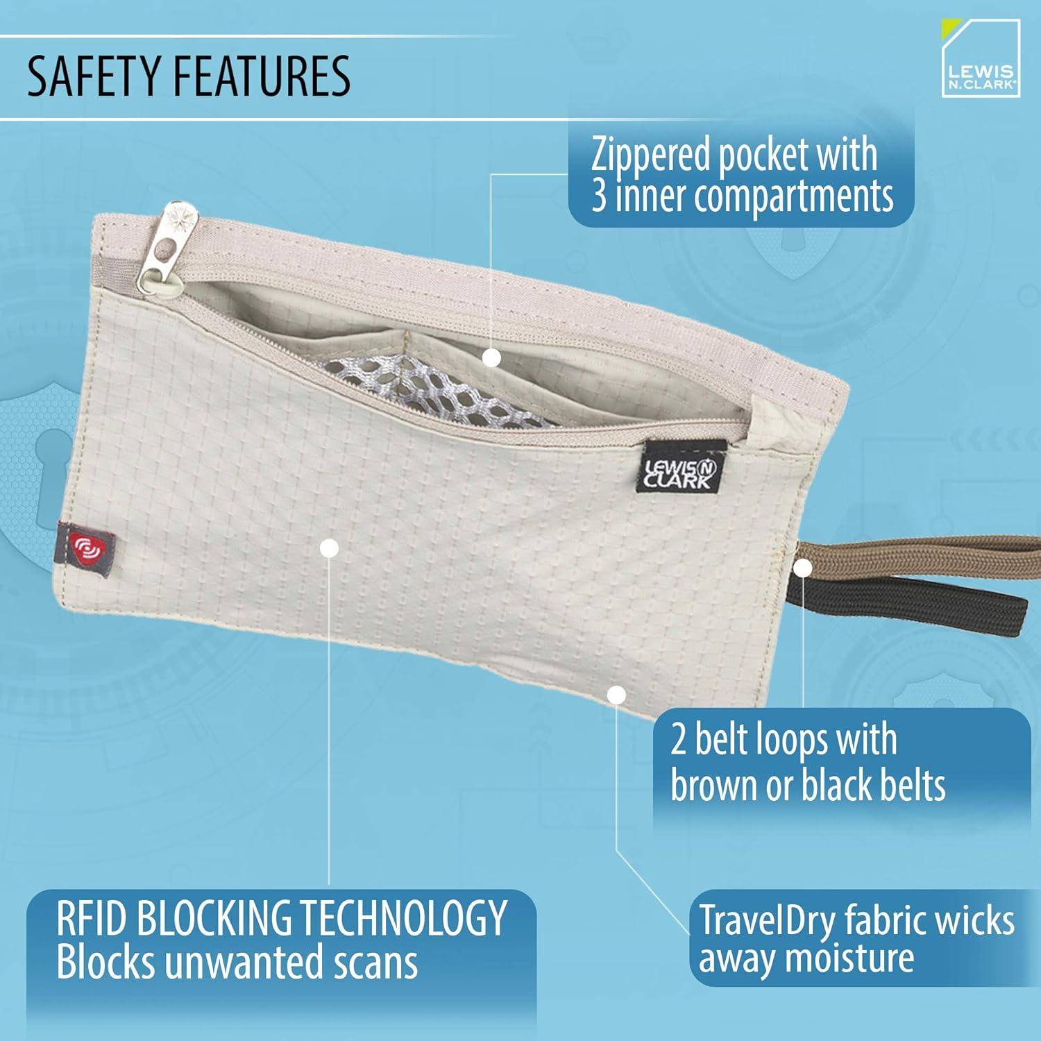 Cinturón de Dinero Bloqueador RFID Lewis N. Clark Beige