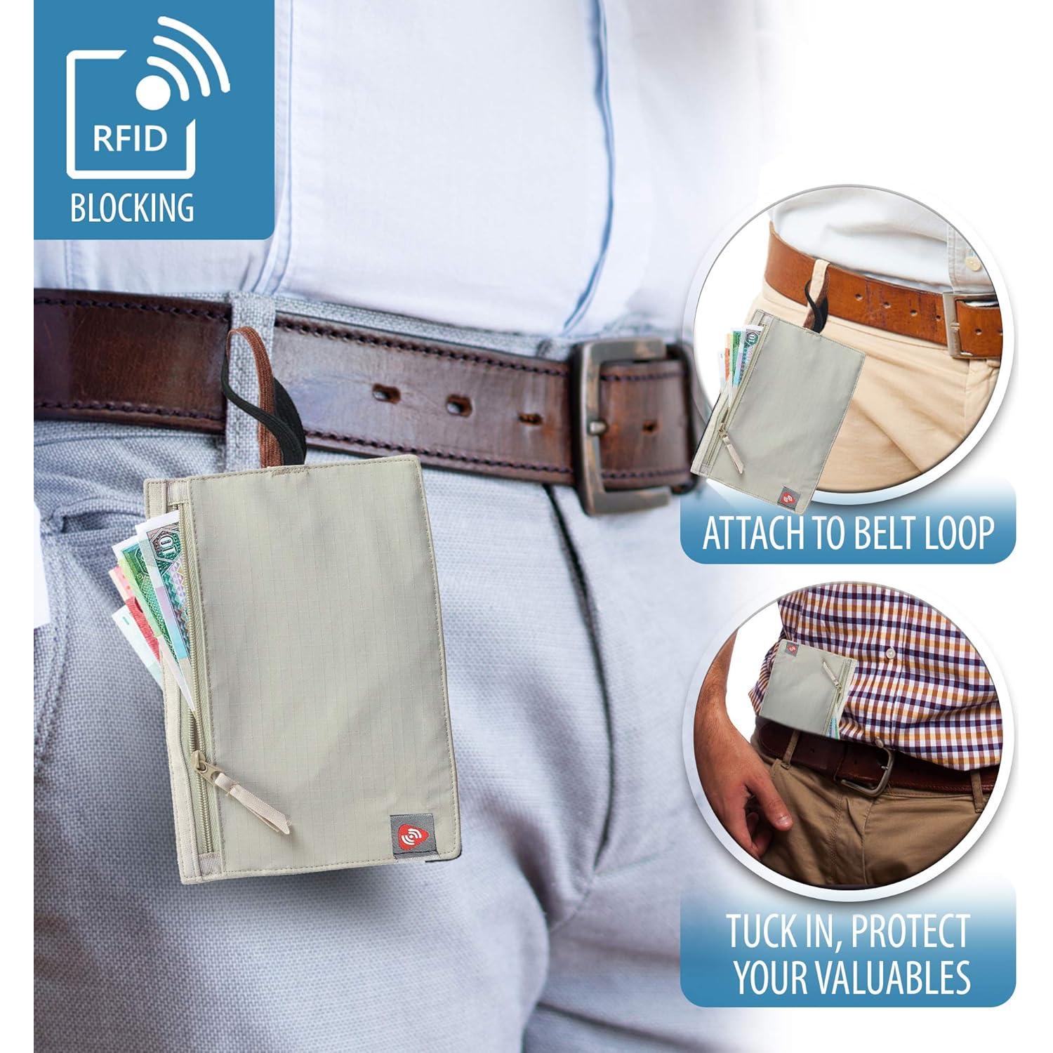 Cinturón de Dinero Bloqueador RFID Lewis N. Clark Beige