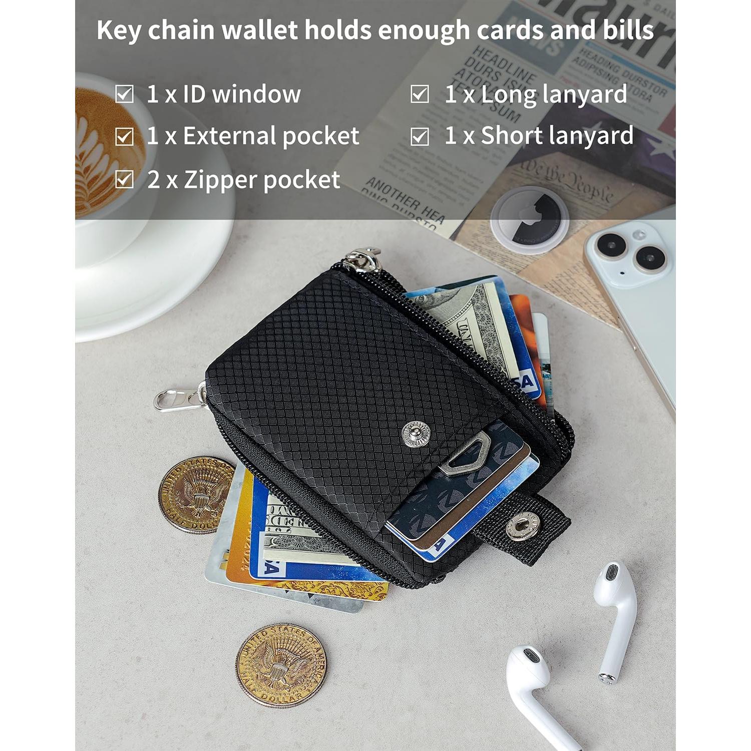 Billetera Minimalista Artpaxy con Bloqueo RFID y Llavero