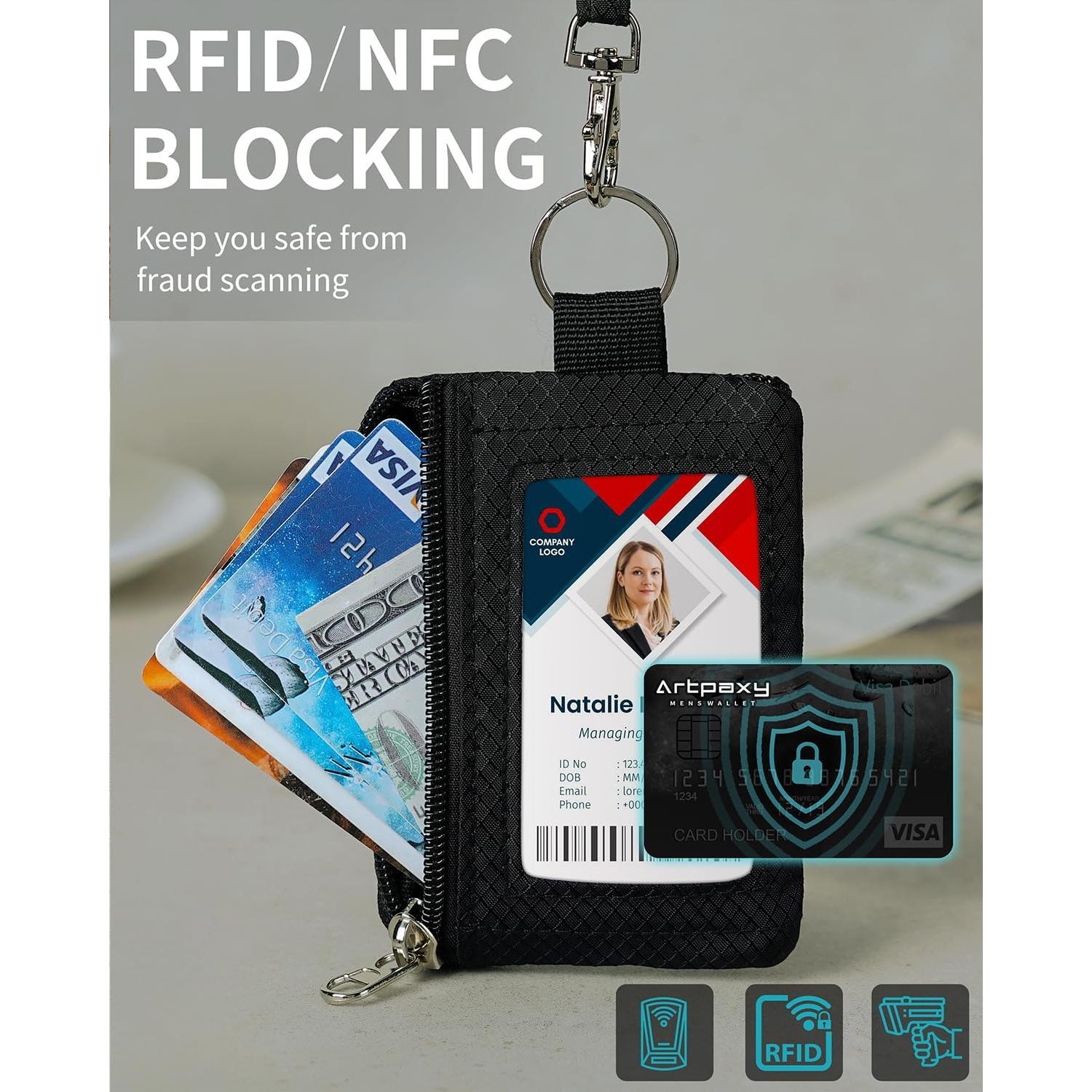 Billetera Minimalista Artpaxy con Bloqueo RFID y Llavero