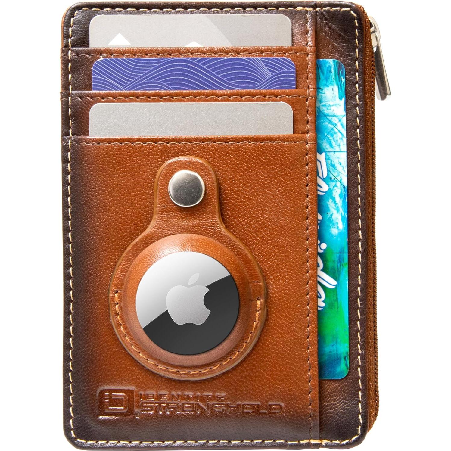 Cartera RFID ID Stronghold Mini Cuero Genuino Marrón 11.75cm
