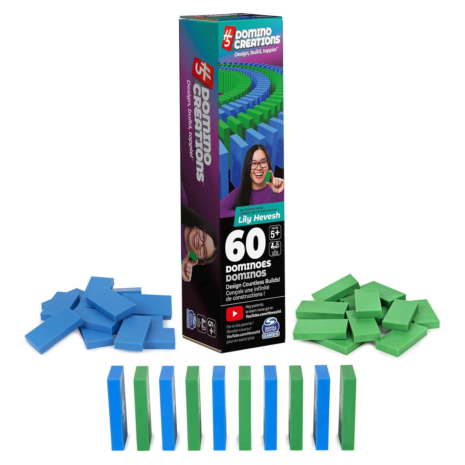 Set de Dominó H5 Spin Master 60 Piezas Azul/Verde Neón