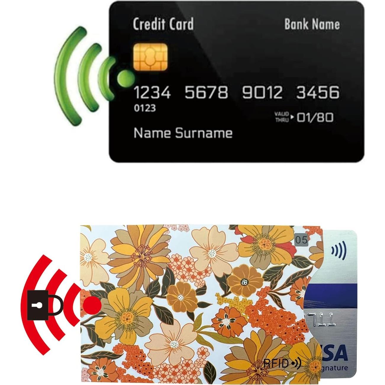 8 Fundas Antirrobo RFID Wenzhou para Tarjetas de Crédito Amarillo