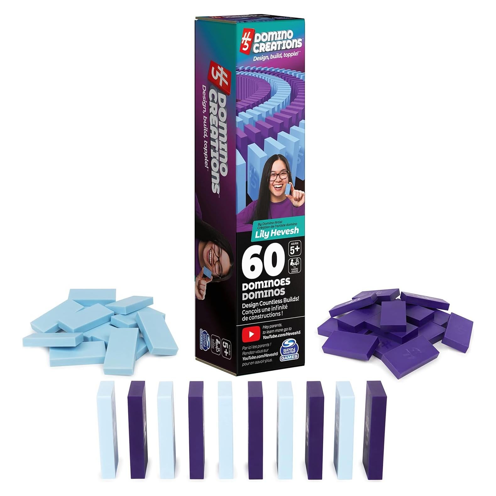 Dominó Spin Master H5 Set 60 Piezas Azul/Púrpura