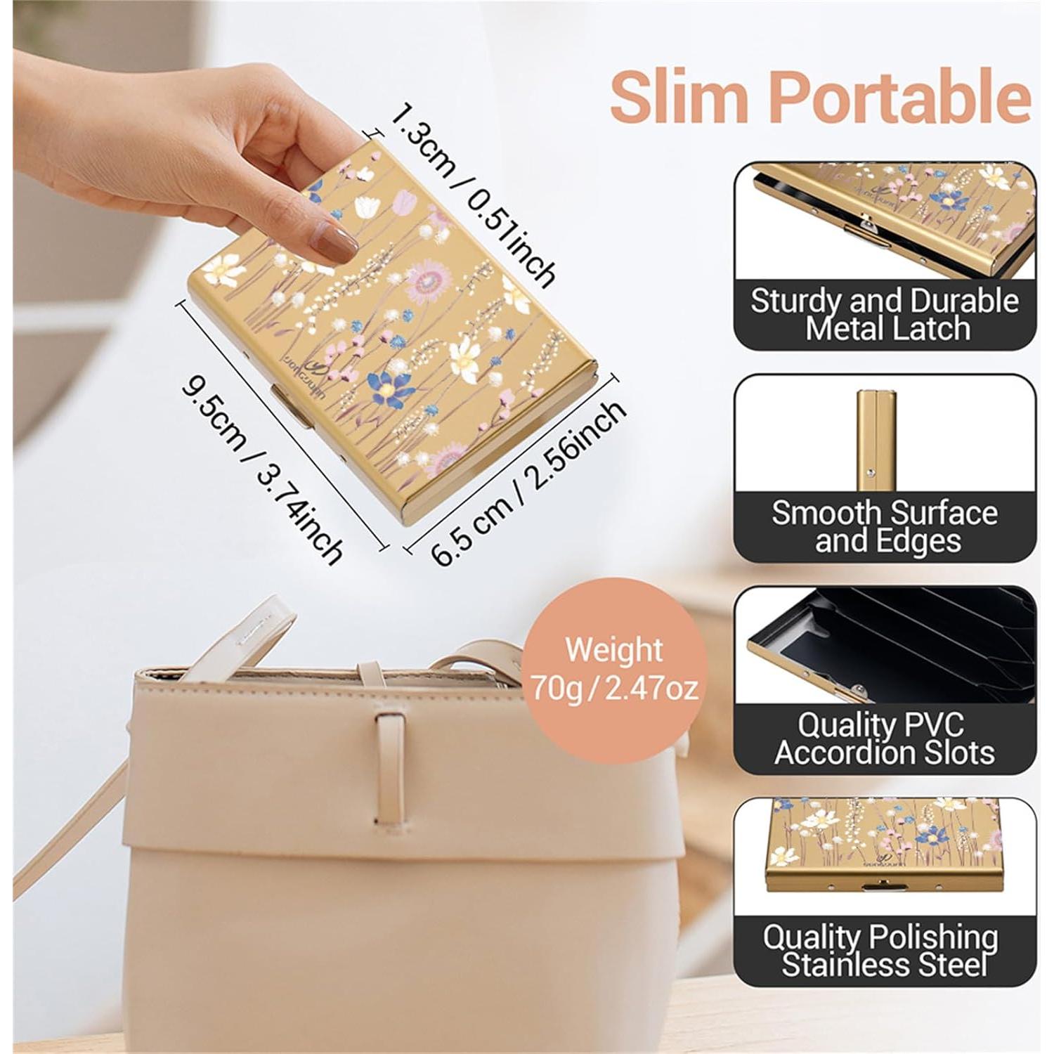 Portacarnets de Crédito BONSYL con Bloqueo RFID - Oro