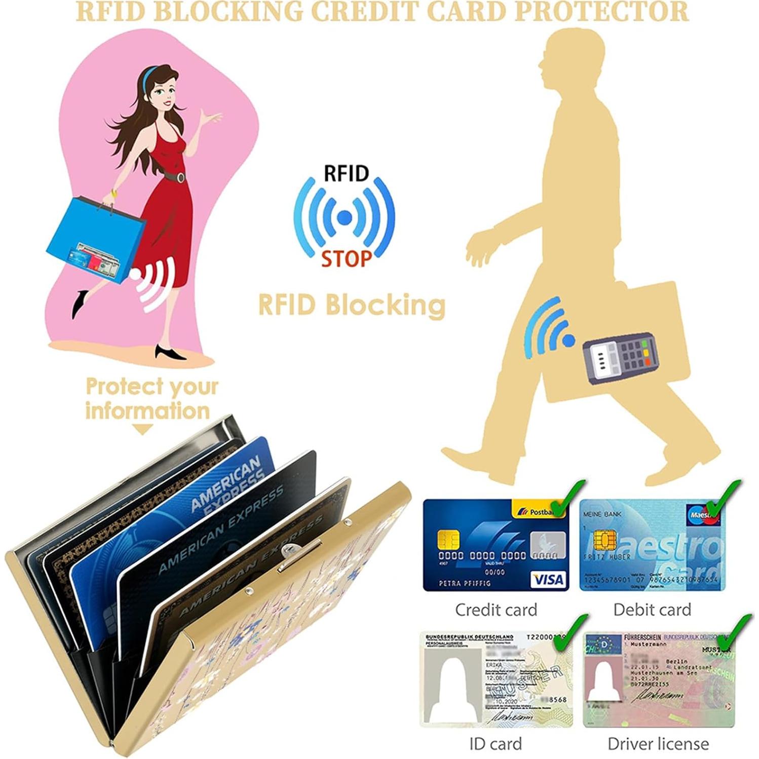 Portacarnets de Crédito BONSYL con Bloqueo RFID - Oro