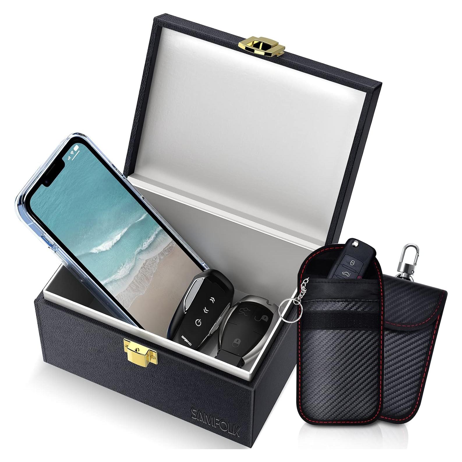 Caja Faraday Samfolk con 2 Bolsas para Llaves de Coche