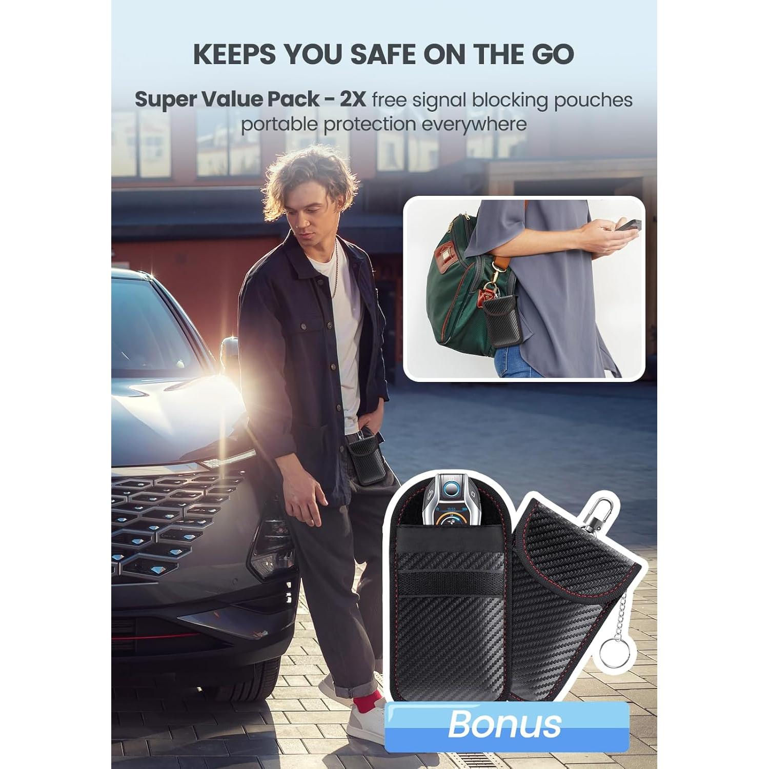 Caja Faraday Samfolk con 2 Bolsas para Llaves de Coche