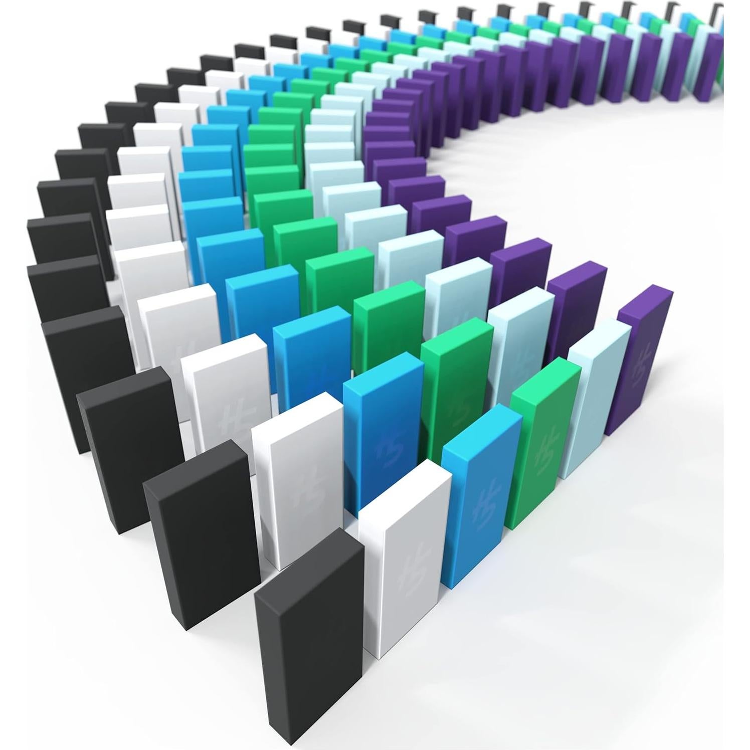 Set de Dominó H5 Spin Master 180 Piezas Colores Neón