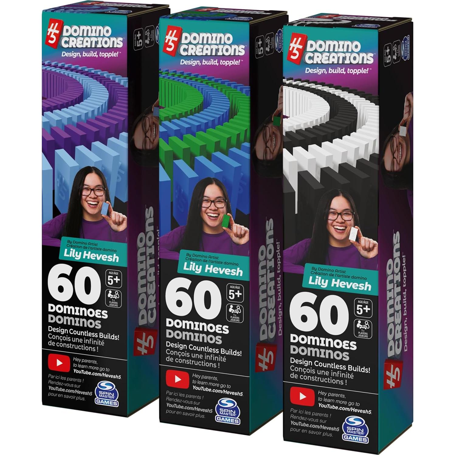 Set de Dominó H5 Spin Master 180 Piezas Colores Neón